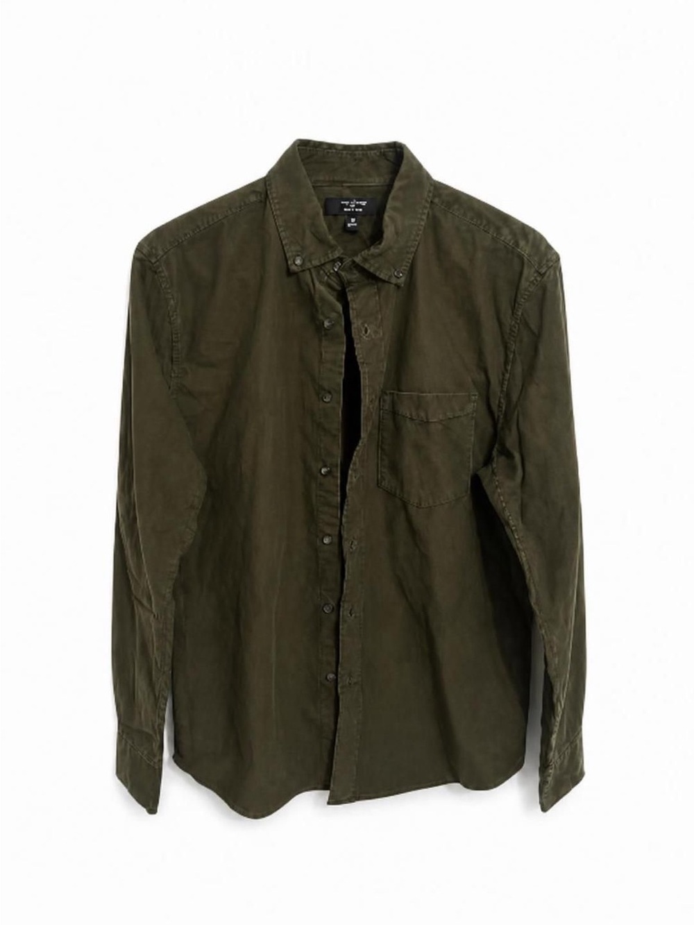 NWT Banana Republic Men's Slim Untucked Button-Down Shirt, Sz S, Dark Green